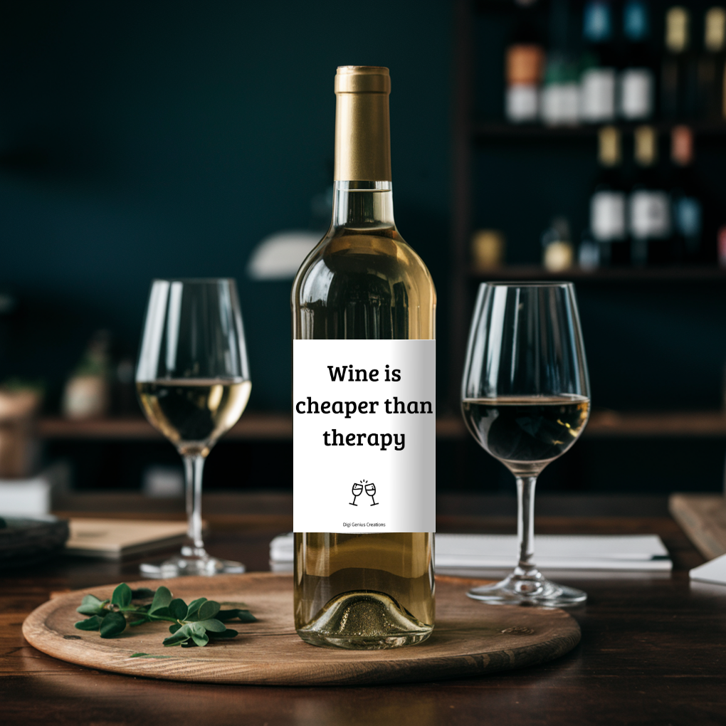 Wine label | Wine is cheaper than therapy