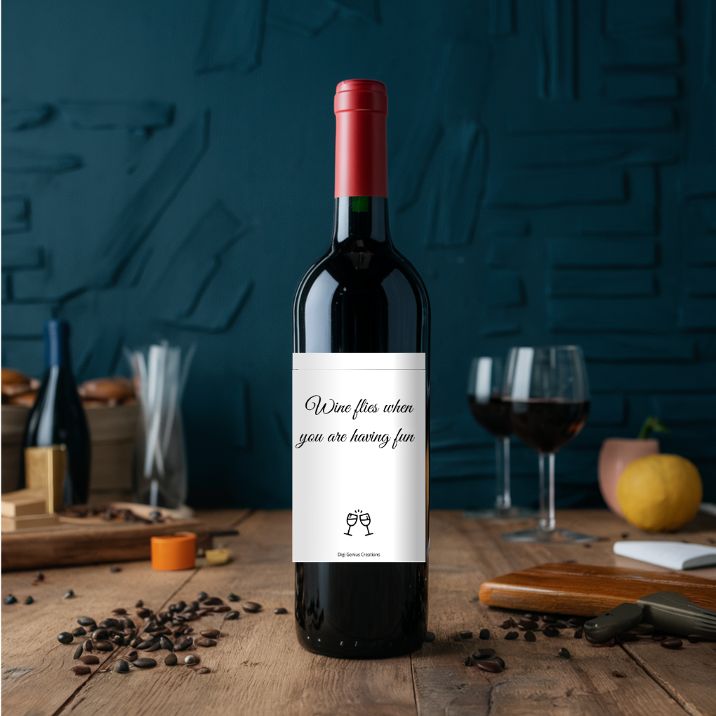 Wine label | Wine flies when you are having fun