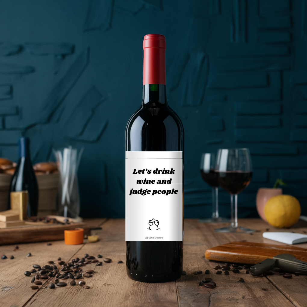 Wine label | Let's drink wine and judge people